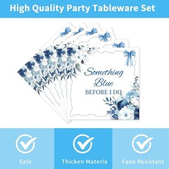 Something Blue Bridal Themed Disposable Tableware (Plates, Napkins, Forks)