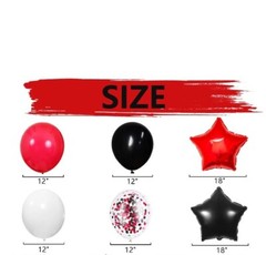 Red & Black Party Decorations Lot Party Decor Supplies Balloons Paper Pom