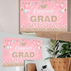 Graduation Decorations Class of 2026: Pink and Gold Graduation Balloons Arch Kit