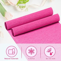 Crepe Paper Streamers 2 Rolls 10×98 Inch Sheets Rose Pink DIY Flower Wrapping