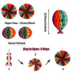 Party Decorations, Colourful Rainbow Foil Fringe Curtain Fiesta Hanging Paper…