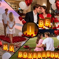 Elegant Light Up Letters with LED Lights and Decorative Rose Petals for Parties