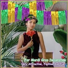Vibrant Metallic Fringe Garland 10ft for Parades & Party Decorations – 4 Pack