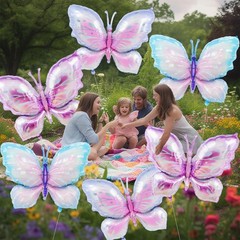 6 Pieces 39 Inches Butterfly Balloons – Large Gradient Butterflies Foil Mylar…