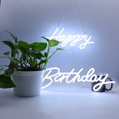 Happy Birthday LED Neon Lamp Integrative Hanging Sign Party Home Decor