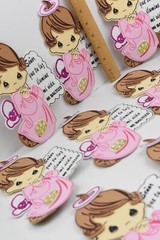 10 pc Recuerdos Nina Rosa Angel Bautizo Party Favor Baptism Prayer Verse Wings