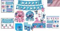 Vibrant 88PCS Stitch Birthday Decorations: Fun Plates, Cups & Swirls Included