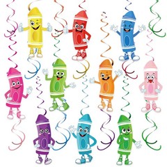 50 Pcs Colorful Crayon Hanging Decorations for Back to School Classroom Parties