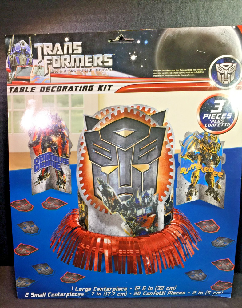Transformers 3 Table Centerpieces + 20 Confetti Pieces Party Decor New 2011