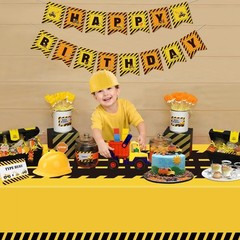 4 Pack Dump Truck Construction Tablecloths – 51×86 Inch for Vibrant Parties