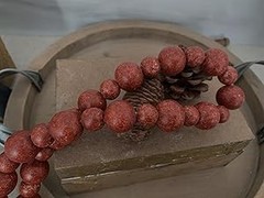 Handcrafted Farmhouse Wooden Decorative Beads Garland, Table Tray Boho Wood
