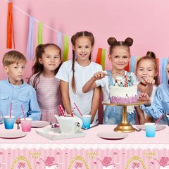 3 Pack Plastic Ballerina Tablecloth Birthday Party Supplies for Rectangle Table