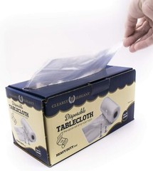 ClearlyElegant: Heavy 1-2 Mil Clear Plastic Party/Dining Pre Cut Tablecloth Roll