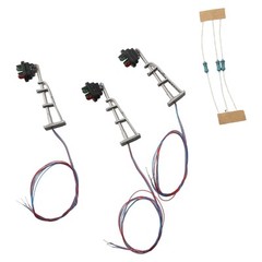 3pcs/ Set Model Railroad N Scale 1:87 Track Signals 2-LEDs Green Red Block Light