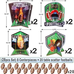 28pc Football Table Centerpieces 3D Game Day Party Decorations Sports Decor Set