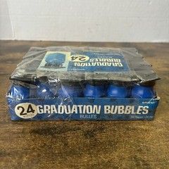 Graduation Party Blow Bubbles! – 24 Mini Graduate Hat & Gown Shaped Bottles VTG