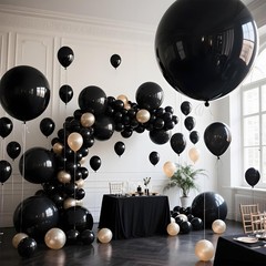 Black Balloons 9pcs 36 Inch Extra Large Big Jumbo Giant Matte Black Latex Hel…