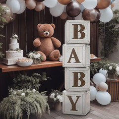 Baby Shower Boxes for Gender Reveal Party Gender Neutral Baby Shower Centerpiece