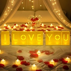 I Love You Light Up Letters Luminary Paper Bags Anniversary Valentines Decor
