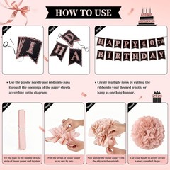 40th Birthday Decorations for Women, Rose Gold 1986 Happy 40th Birthday Decor…