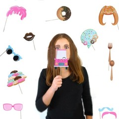Doughnut Selfie Photo Prop Birthday Party Decoration Sweets Dessert 22pcs