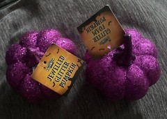 Glitter Foam Pumpkins Purple X2