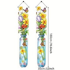 Spring Door Banner 12×72 Inch Spring Door Cover Floral Porch Banner Butterfly…