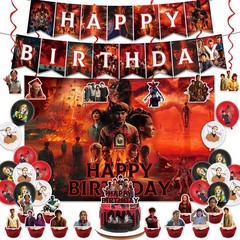 51 pcs Stranger Things Party Supplies Set – Birthday Decorations, Backdrops, Bal