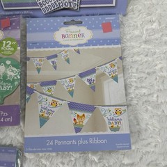 BABY SHOWER Woodland Welcome DECORATIONS Party Supplies Bundle Of 7! Unisex Boy