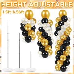 2 Pack Balloon Column Stand, 6.5 FT Height-Adjustable Balloon Column Stand Ki…