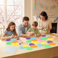 Large Foam Easter Egg Cutouts 6 Inch Colorful Bulletin Board Decor 48 PCS