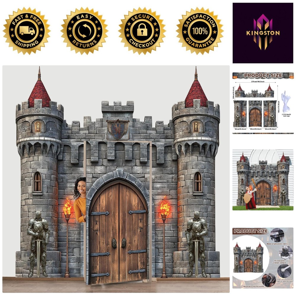 Colorful Medieval Castle Door Covers – Perfect for Birthday & Halloween