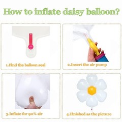 Daisy Flower Balloon Arch Kit Pink and Green Yellow WildFlower Balloons for W…