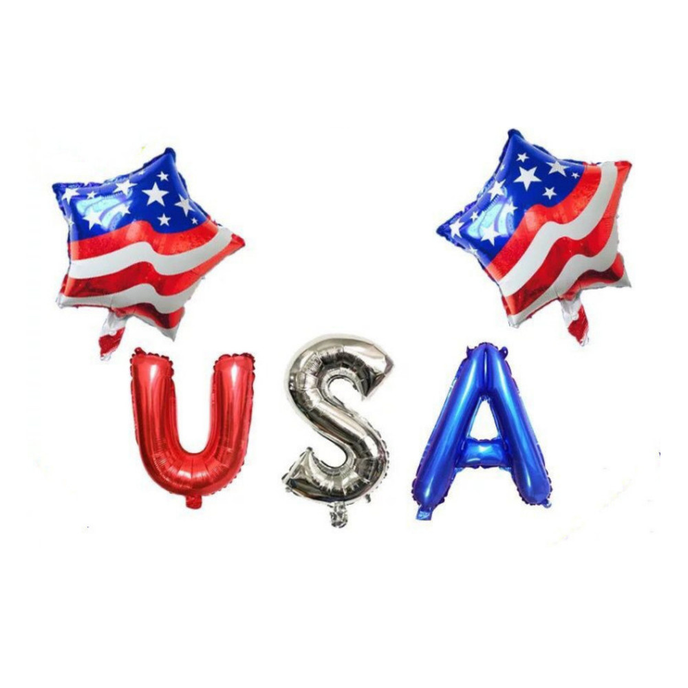 USA Letter Balloons American Flag Star Patriotic Party 4th July Independence Day