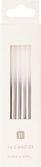 Talking Tables 16 x Long Tall 4″ White and Silver Birthday 4 inch,