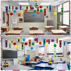 24 Pcs Classroom Decor Back to School Decorations Hanging Honeycomb Centerpiece