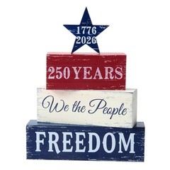 4 Pcs 250 Years American Anniversary Tabletop Decorations Red White Blue Star…