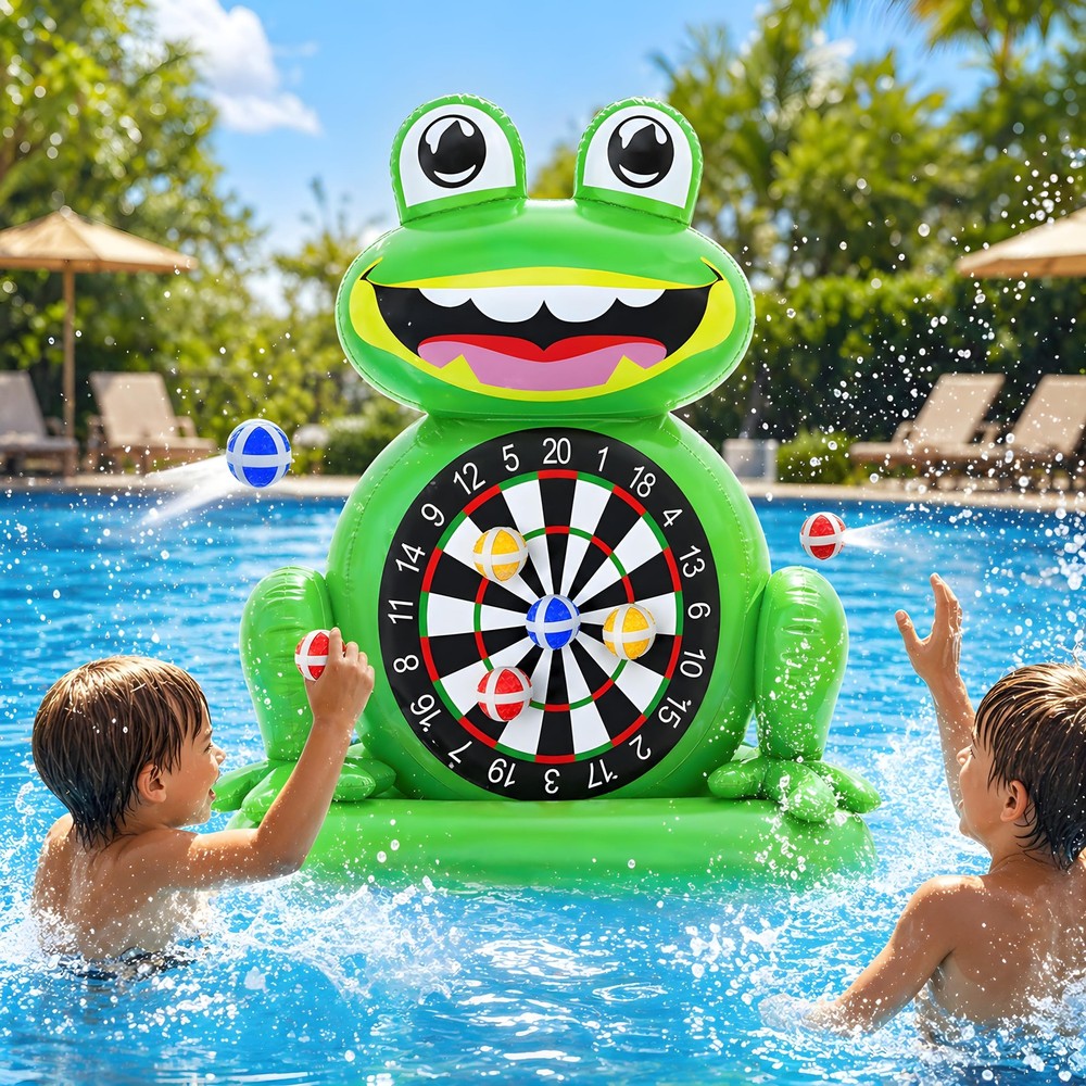 Fun Pool Toys, Inflatable Frog Dart Board Water Games, Swimming Pool Floats w…