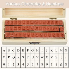 42 Pcs Letter Stamps, Rubber Stamps Alphabet Stamps, Wooden Stamps Number Alp…