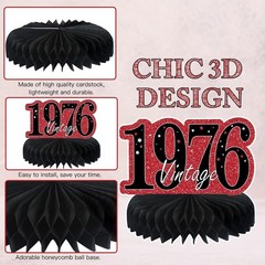 9Pcs 50Th Birthday Decorations Red and Black 50Th Birthday Party Decorations for