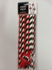12 P Halloween Party Striped Straws Disposable Drinking Straws Paper Straw Decor