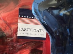 Star Shaped Foil Paper Party Plates Set of 4 (48 total) Red Blue New