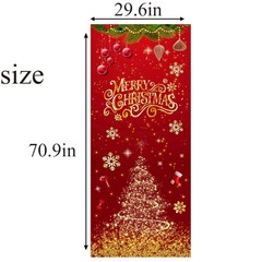 Merry Christmas Decorations Snowflakes Tree Candy Door Cover Banner 29.5×71″