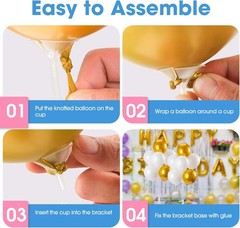 4 Sets Balloon Stand Kits, Balloon Sticks Holder with Base for Table Graduation