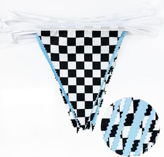 Racing Party Decorations Fabric Banner Flags Checkered Car Birthday Celebration