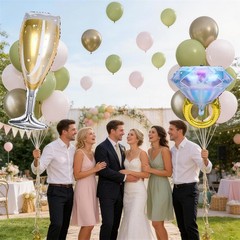Balloons Engagement Proposal Party Decor Champagne Foil Wedding Supplies
