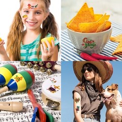 60 Pieces Cinco De Mayo Mexican Fiesta Tattoos for Kids, Fiesta Party Decorat…