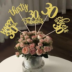 15-Pack Gold 30th Birthday Centerpiece Sticks Cheers to 30 Years Table Toppers