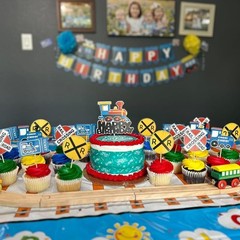 3rd Train Birthday Decorations Boys,3 Years Old Birthday Party Supplies Blue …