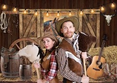 Western Cowboy Backdrop West Rustic Wooden House Farm Barn 82×59 inch (7x5FT)